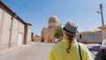 Tourist in Gur Emir Mausoleum in Samarkand