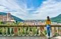 Tourist in Heidelberg town on Neckar river in, Germany Royalty Free Stock Photo