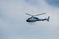 Tourist helicopter in barcelona's sky