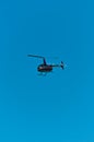 Tourist helicopter, rented to fly over a tropical beach Royalty Free Stock Photo