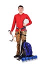 Tourist hiker with backpack Royalty Free Stock Photo