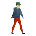 Tourist hiker icon, cartoon style