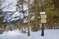 Tourist hiking towards Stara Roztoka mountain chalet in Tatra Mountains