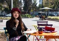 Tourist hipster girl in la Condesa, Mexico City