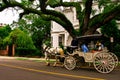 Tourist on horse carriage ride in Charleston SC Royalty Free Stock Photo