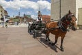 Tourist horse-drawn carriage close to Castle Square in Old town of Warsaw, Poland. June 2012 Royalty Free Stock Photo