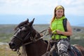 Tourist on horseback Royalty Free Stock Photo