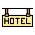 Tourist hotel icon vector flat