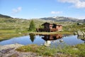 Tourist hut in mountains, Norway Royalty Free Stock Photo