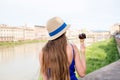 Tourist with ice cream in Florence city Royalty Free Stock Photo