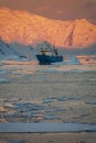 Tourist icebreaker - Midnight Sun - Antarctica Royalty Free Stock Photo