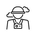 Black line icon for Tourist, camper and visitor Royalty Free Stock Photo