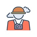 Color illustration icon for Tourist, camper and visitor Royalty Free Stock Photo