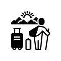 Black solid icon for Tourist, sightseer and visitor
