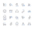 Tourist industry line icons collection. Vacation, Travel, Hospitality, Adventure, Tourism, Sightseeing, Hospitality