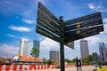 Tourist information pole in Kuala Lumpur, Malaysia