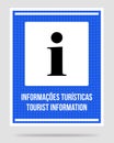 Tourist Information sign written in Brazilian Portuguese and English
