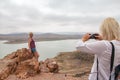 Tourist in a journey through Morocco in Casablanca region in 2016