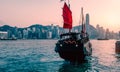 Tourist junk boat in Hong Kong. Royalty Free Stock Photo