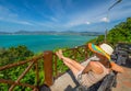 Tourist at Khao Khad View Point Royalty Free Stock Photo