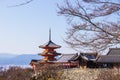 Tourist at Kiyomizu-dera temple during cherry sakura blossom time are going to bloom in Kyoto, Japan Royalty Free Stock Photo