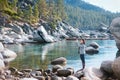 Tourist in lake tahoe Royalty Free Stock Photo