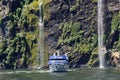 Tourist launch at Milford Sound, New Zealand