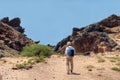 The tourist leaves on stuffed path, Hormuz Island, Hormozgan, Ir