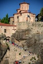 View on way up to the  Holy Monastery of Varlaam Royalty Free Stock Photo