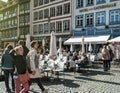 Tourist and locals discovering the French city of Strasbourg in