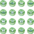 Tourist locations icon set