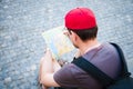 Tourist looking at a map