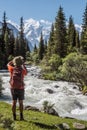 Tourist maiking picture of nature