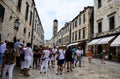 Tourist in the main street of the old town of Dubrovnik ,Croatia