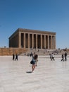 Tourist making photos in front of Anitkabir, Ankara