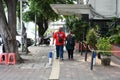 Tourist from Malaysia walking at Jakarta city centre Royalty Free Stock Photo