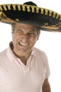 tourist male wearing Mexican somebrero hat