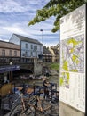 Tourist Map by the Quayside and Bridge over the River Cam