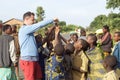 Tourist meet the children in Rwanda Royalty Free Stock Photo