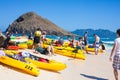 Tourist on the Mokulua Islands Royalty Free Stock Photo