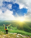 Tourist in mountain