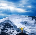 Tourist near a glacier