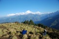 Tourist in Nepal enjoying the views
