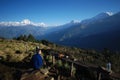 Tourist in Nepal enjoying the views