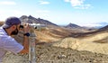 Tourist observing the landscape - Fuerteventura