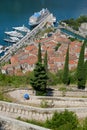 Up the stairs to fortification of old Kotor, Montenegro