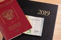Tourist and tourist packages - Russian passport, euro, notebook
