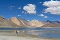 Tourist at Pangong lake, Ladakh, India