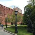 Tourist path near the Kremlin walls