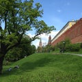 A tourist path near the walls of the great Kremlin